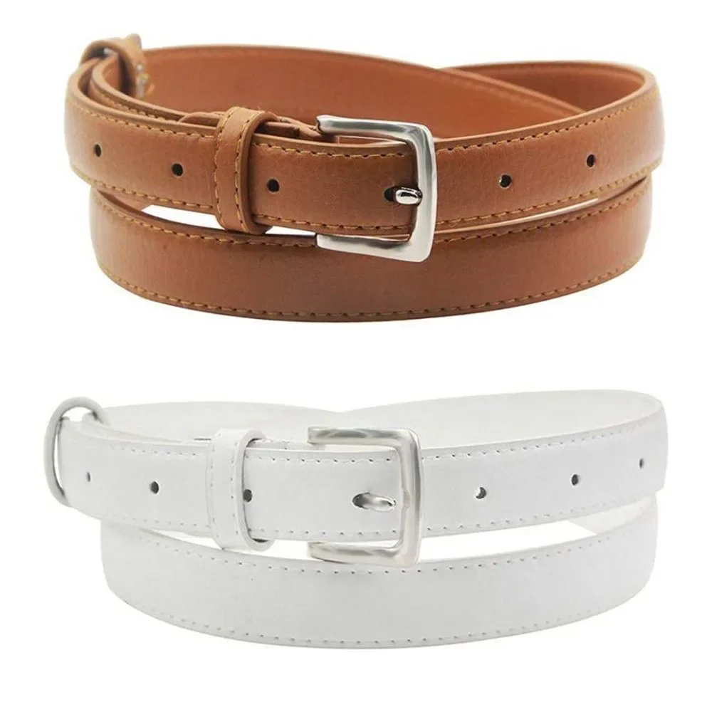 NWT White & Tan Leather Belt Bundle of 2